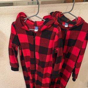 Old Navy Red and Black Buffalo Plaid Hooded Kids Sleep Sack
